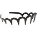 1pc Unisex Wavy Headband Black Spring Wavy Metal Hair Band with Long Teeth Hairhoop Sports Headband Headwear Accessories Black - Buy Online on GoSupps.com