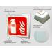 Notlok Safety Work Fire Extinguisher Shield 15x15cm | Glossy CO2 Pictogram | Durable Brushed Aluminum Frame | DIN EN ISO 7010 Compliant - Buy Online on GoSupps.com