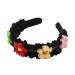 JSGHGDF Elegant Wide Hair ands Photo ooth Props Wide Headband Flower Headpiece ohemia Headband for Music Festivals Black