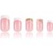 French Tip Press on Nails - Short Square Press On Nails with Nail Tips Minimalist white border gold glitter powder heart fake nails press on nails Acrylic False Nails Cute Artificial Nails - Buy Online on GoSupps.com