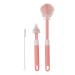 Baby Bottle Brushes for Cleaning Silicon Teat Milk Bottle Water Bottle Brush Set Cleaner Extendable Long Handle 3 pieces Pink