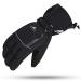 Achiou Winter Ski Gloves Waterproof for Men Warm Touchscreen Black + Grey Large
