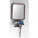 mDesign Large Modern Metal Suction Shaving Mirror Center for Bathroom Showers and Tubs - Holders for Shaving Cream and Razors - Bronze - Buy Online on GoSupps.com