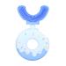 Children's U-shape toothbrush donut silicone brush head U-shape toothbrush for all-round cleaning manual U-shaped toothbrush completely mouth toothbrush for children from 7-12 years blue