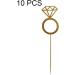 Glitter Cupcake Toppers 10pcs Engagement Ring Cupcake Topper Wedding Engagement Cake Decorations - Buy Online on GoSupps.com
