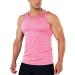 MAGCOMSEN Men's Tank Tops Quick Dry Workout Sleeveless Gym Muscle Shirts Athletic Bodybuilding Tee Shirt Pink Medium