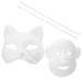 Imikeya 2st white hand-painted mask empty masquerade empty masks for decorating artificial painting kits masquerade cat empty carnival mask White facial mask paper animal