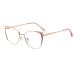 Kachawoo blue light blocking glasses CAT EYE Metal frame computer glasses for lady you young eyewears anti-blue light lens gold pink frame