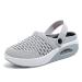 Hunonu Women's Diabetic Orthopedic Sandals Diabetic Walking Air Cushion Slip-On Orthopedic Walking Shoes 9 Grey