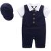 AmzBarley Baby Boys Tuxedo Romper Suit | Navy | 6-12 Months - Buy Online on GoSupps.com