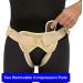 Hernia Belt Truss Support Brace for Men & Women - Adjustable Single/Double Compression Pads | Large Beige - Free Eyeglass Pouch | International Shipping - Buy Online on GoSupps.com