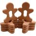 Wendysun 5pcs Cartoon Wood Teether - Natural Gingerbread Man Baby Teething Toy Set - Buy Online on GoSupps.com