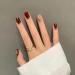 24Pcs/Set Press On Nails Short Wine Red Gold Border False Nails Acrylic Fake Nails Full Cover Nails Tips Artificial Finger Manicure Press on nails for Women and Girls - Buy Online on GoSupps.com