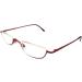 Inlefen Unisex Half Moon Reading Glasses - Red Metal Frame with Spring Hinges - 2.5x Magnification - International Shipping Available - Buy Online on GoSupps.com