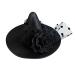 Small Witch Hat Retro Black Witch Flower Hair Clip Decorative Halloween Hair Accessories for Party (Black Flower)