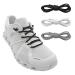 NDTEZUGT 3 Pairs Elastic Shoe Laces Replacement Laces for On Cloud,Stretch Round Shoe Strings Replacement Shoestrings for On Black+white+gray
