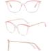 Stylish Large Cat Eye Reading Glasses for Women & Men - Flexible Blue Light Blocking Computer Readers 2.0x in Pink - Buy Online on GoSupps.com