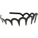 Men Wavy Metal Hairhoop Unisex Wavy Headband Black Spring Wavy Metal Hair Band with Long Teeth Hairhoop Sports Headband Headwear Accessories Black 1pc - Buy Online on GoSupps.com