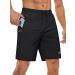 MAGCOMSEN Men's Shorts Quick Dry Athletic Running Shorts with Zipper Pockets for Gym, Workout, Hiking 34 Black V1