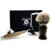 Premium Badger Hair Shaving Brush with Triple Interchangeable Head & Stand | International Shipping Available - Buy Online on GoSupps.com