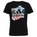adidas Girls' Short Rolled Sleeve Tee Large Black