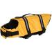 Dog life jacket swimming safety coat swimming vest lifeguard with grip for small dog puppies large dog (yellow XS) XS yellow