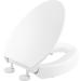 KOHLER Hyten Elevated Quiet-Close Elongated toilet seat, White Elongated White