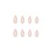 Justotry 24-Piece Almond Press-On Nails - Glossy White French Striped Glitter Artificial Nail Set for Women - Buy Online on GoSupps.com