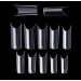 500 Pieces Extra Long Square C Curve Pre Pinched False Nail Tips Extensions CLEAR Half Well Half Cover Acrylic False Nails Tips- Professional Salon & Home Use - Buy Online on GoSupps.com