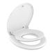 Round Toilet Seat With Toddler Seat Built In, Slow Close, Child Integrated Toilet Seat,Magnetic Toddler Seat, Thickened Material, Easy Clean, Never Loosen, White(16.5Round)