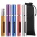 Vtrem Refillable Perfume Atomizer Pump 5 Milliliter 5PCS Mini Portable Spray Bottle With Window Travel Fragrance Empty Bottle Easy To Fill Scent Multicolor Gold Silver Blue Purple Pink