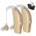 Hearing Aids for Seniors with Noise Cancelling, Rechargeable Hearing Aids for Adults Hearing Loss with Volume Control, Digital Hearing Amplifier Hearing Assist Devices with Charging Box (Beige)