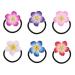 LEORX 12pcs Plumeria Hair Ties Colorful Soft Ceramic Flower Hair Rope Hawaiian Hair Accessories