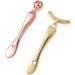 T-Shaped Eye Cream Stick | Metal Massage Tool & Heart-Shaped Eye Spoon - B-Golden | Best Eye Care Solutions for All Skin Types - Buy Online on GoSupps.com