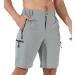 Suwangi Mens Hiking Cargo Shorts Quick-Dry Outdoor Athletic Short Travel Fishing Golf Tactical Short for Men with Multipocket Light Gray Medium