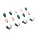Magrace Almond Press-on Nails Medium Green French Tips - 24 pcs False Nails with Designs for Women | A-30 - Buy Online on GoSupps.com