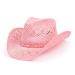 TOVOSO Straw Pink Cowgirl Hat for Women, Shapeable, Spring and Summer Pink Cowboy Hat Style 1 - Light Pink