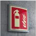 Notlok Safety Work Fire Extinguisher Shield 15x15cm | Glossy CO2 Pictogram | Durable Brushed Aluminum Frame | DIN EN ISO 7010 Compliant - Buy Online on GoSupps.com
