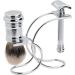 Premium Mercury Razor Set with Brush & Stand - Gloss Chrome | Wet Shaving | Made in Germany - Buy Online on GoSupps.com