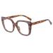 Computer Readers Eyeglasses Fatigue Relieve Blue Light Blocking Reading Glasses Cat-Eye Oversized Flat Light Mirror +350 Coffee