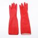 Dishwashing Gloves Lengthened and Thickened Rubber Waterproof and Anti-Skid Housework Kitchen Laundry Cleaning red Flag Medium gules