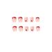 Justotry Red French Nails - 24-Piece Heart Motif Press-On Set | Glossy Angular Square Fingernails for Women - Buy Online on GoSupps.com