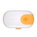 Small Pill Box 4 compartments Travel Daily Pill Organizer Waterproof Portable Daily Small Pill Case for Purses Pocket Compact Travel Medicine Holder for Vitamins (White) Blue white