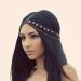 Handmadejewelrylady hair accessories made of metal with rhinestones head chain for women