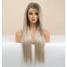 Vebonny Silberblonde Lace Front Wig - Ombre Brown 22 Inch Straight Hair with Baby Hair | Synthetic Long Hair Wig #087 - Buy Online on GoSupps.com