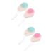 FRCOLOR Pack of 4 Double-Sided Facial Cleansing Brush Face Massage Brush Double End Face Brush Hand Grip Face Brush Lady Face Brush Deep Sink 3D Silicone Soft Fur