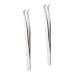 Frcolor 2st curved lipped lace eyelash extension tweezers Eyelash curler eyelash pliers professional tweezers angled tweezers salon accessories fake eyelashes tweezers
