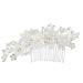 rieder Handmade Silver Pearl Flower Hair Comb Bride Tiaras Crowns Headpiece Wedding Bridal Hair Jewelry Accessories For Women