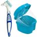 Box for dentures Denture box Braces box with sieve Storage box Denture cleaning brush for dentures