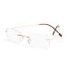 Rimless reading glasses super light titanium reading aid for women and men gold +2.50